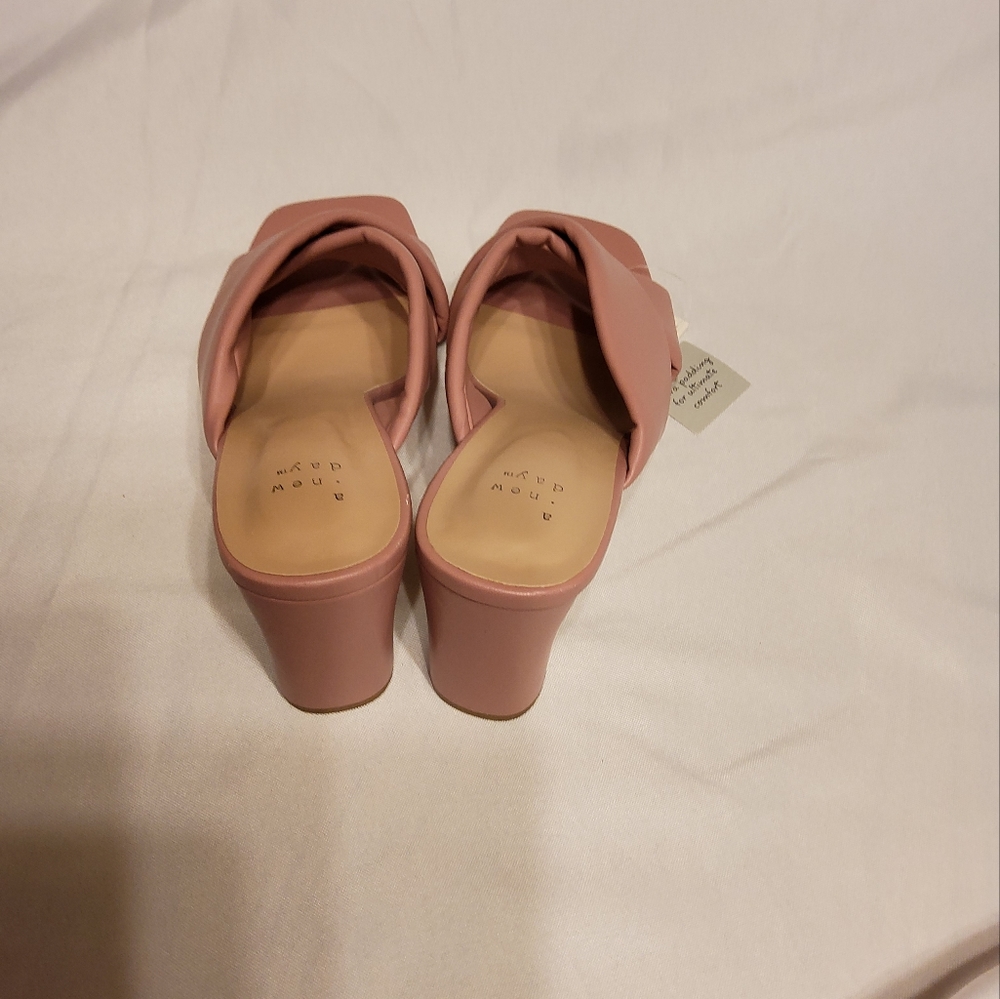 Women's Clementine Padded Crossband Mule Heels - A New Day" Dark Pink - Picture 8 of 8
